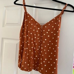 Madewell polka dot button down tank blouse
